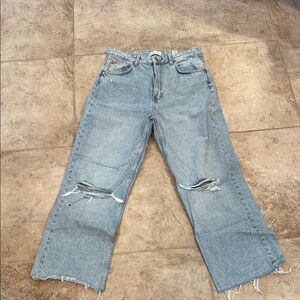 Zara Distressed Light Blue Women's Jeans